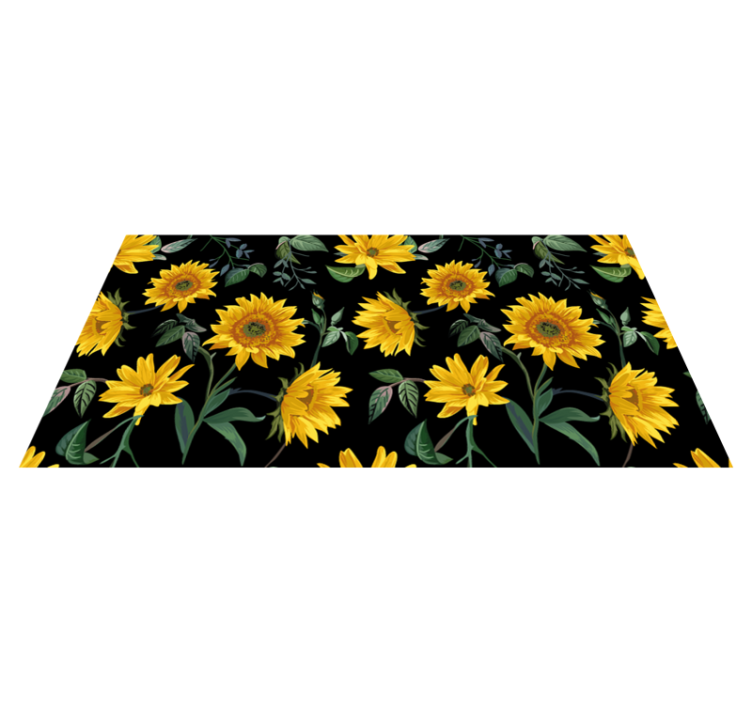 Alfombra vinílica flores girasoles vintage - TenVinilo
