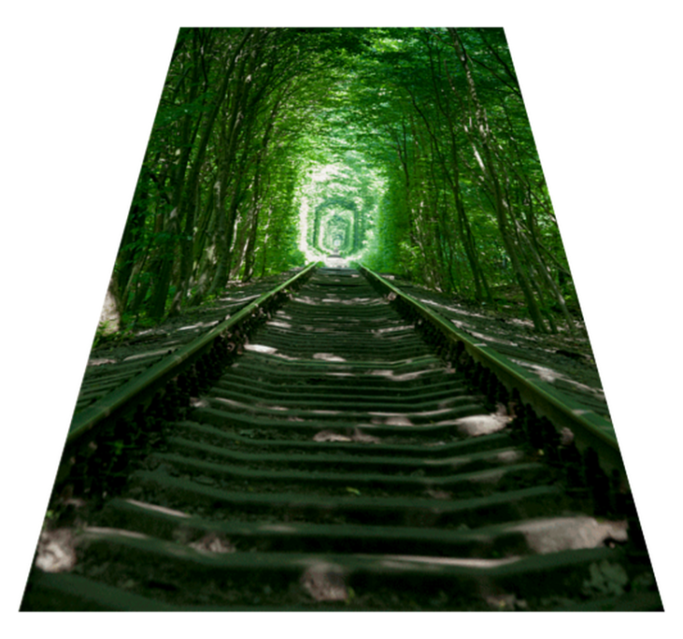 Alfombra vinílica flores senderos y árboles - TenVinilo