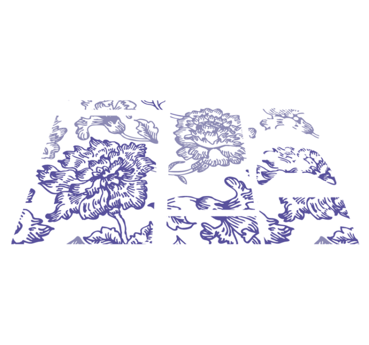 Alfombra vinílica flores patrón floral suave púrpura - TenVinilo