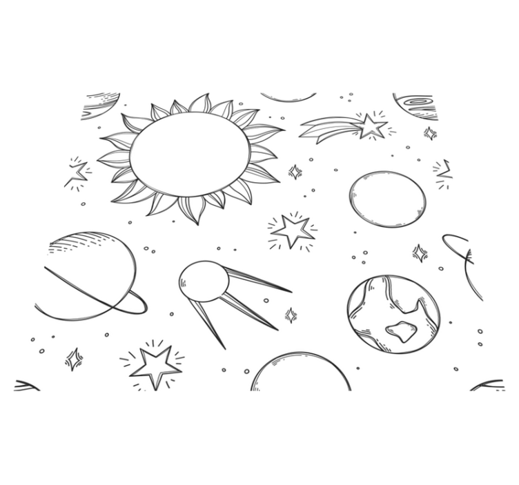 Alfombra vinílica de estrellas espacio infantil - TenVinilo