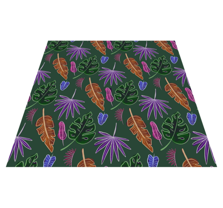 Alfombra vinílica flores diseño neón geométrico - TenVinilo