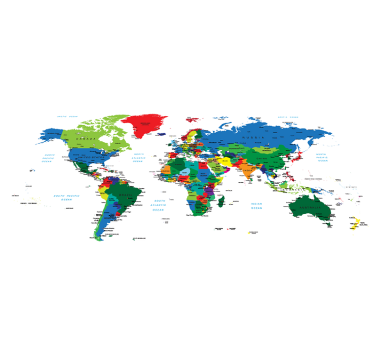 Alfombra vinílica mapamundi vinilo mapa del mundo a color - TenVinilo