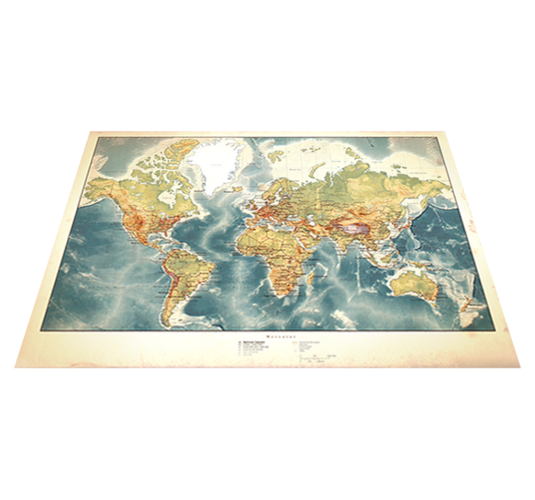 Alfombra vinílica mapamundi vinilo mapa del mundo viejo - TenVinilo