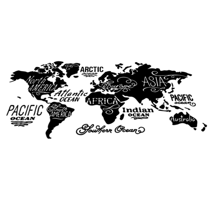 Alfombra vinílica mapamundi mapa del mundo con detalles - TenVinilo