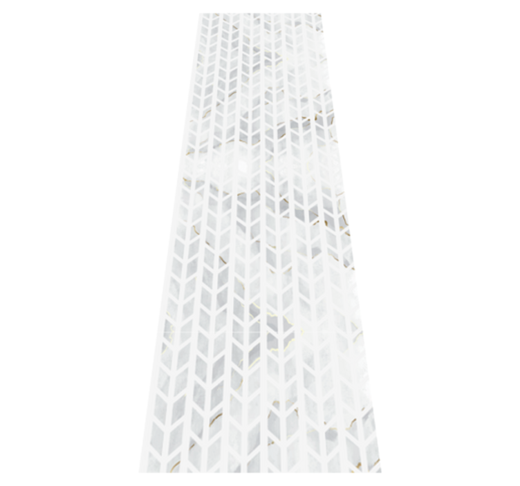 Alfombra vinílica baño mosaico de mármol dorado - TenVinilo