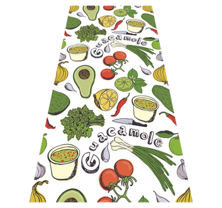 Alfombra vinílica cocina frutas mexicanas decorativas - TenVinilo