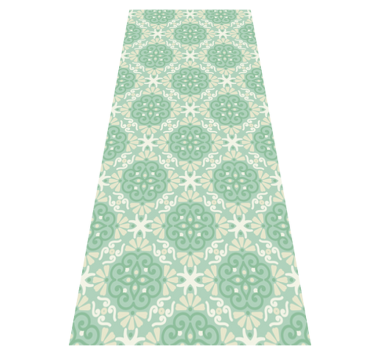 Alfombra vinílica dormitorio estampado floral verde nórdico - TenVinilo