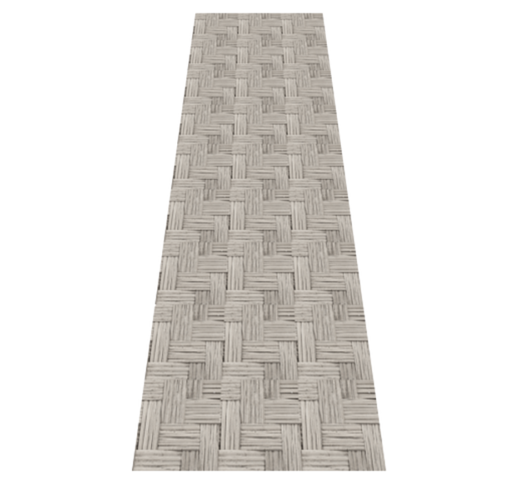 Alfombra vinílica oficina efecto mimbre gris hecho a mano - TenVinilo