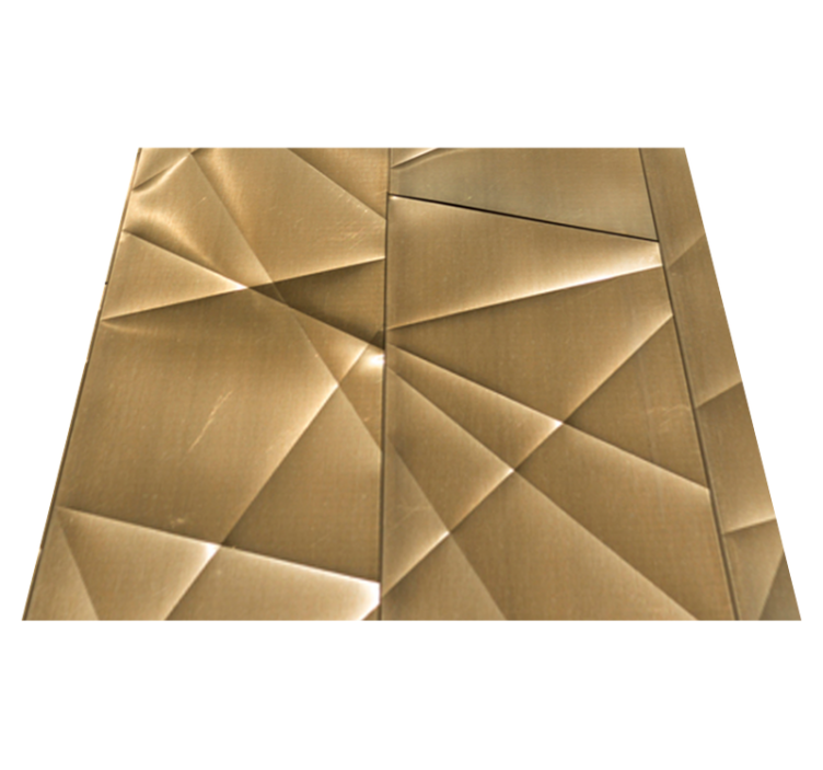 Alfombra vinílica oficina textura poligonal 3d dorada - TenVinilo