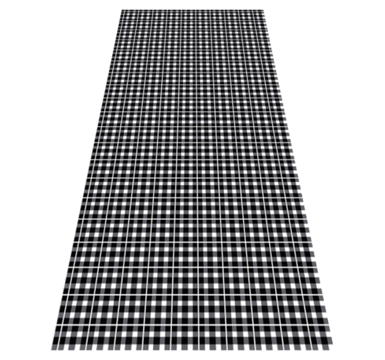 Alfombra vinílica oficina cuadro vichy blanco y negro - TenVinilo