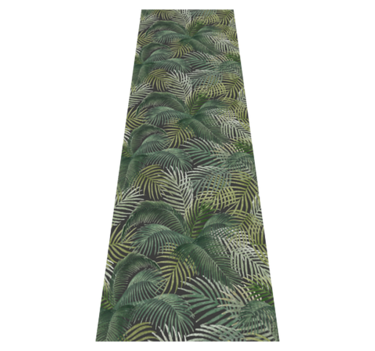 Alfombra vinílica oficina hojas de palma verde - TenVinilo