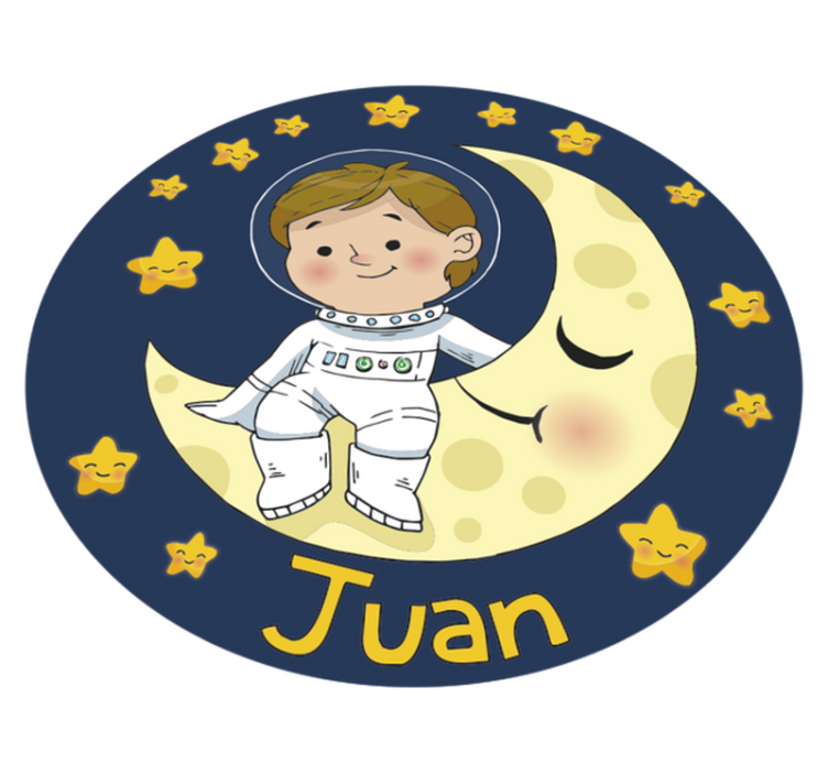 Alfombra vinílica infantil astronauta nombre - TenVinilo