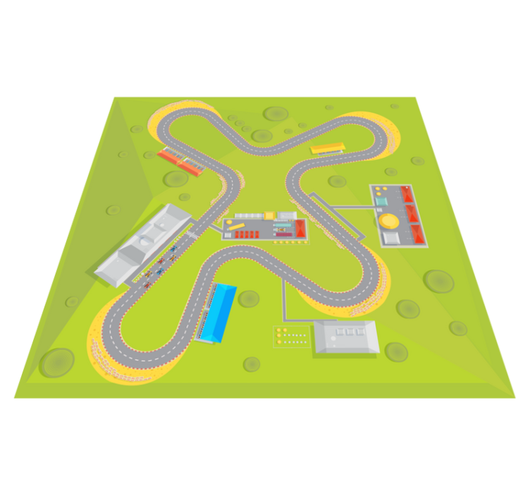 Alfombra vinílica infantil tiempo de juego en la carretera - TenVinilo