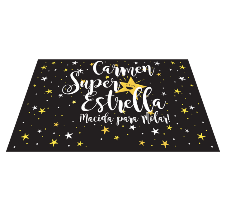 Alfombra vinílica infantil frase con nombre - TenVinilo