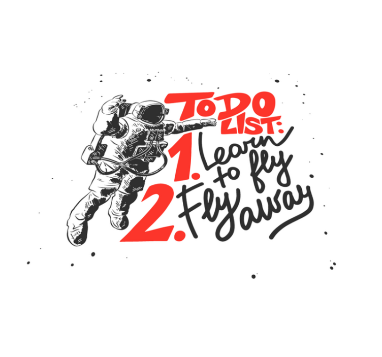 Alfombras vinílica cuadrada frase astronauta - TenVinilo