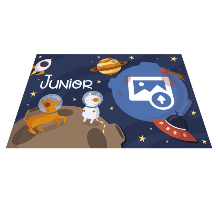 Alfombra vinílica personalizable temática espacial - TenVinilo