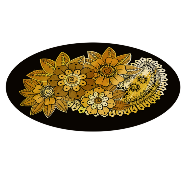 Alfombra vinilo redonda patrón indio paisley - TenVinilo
