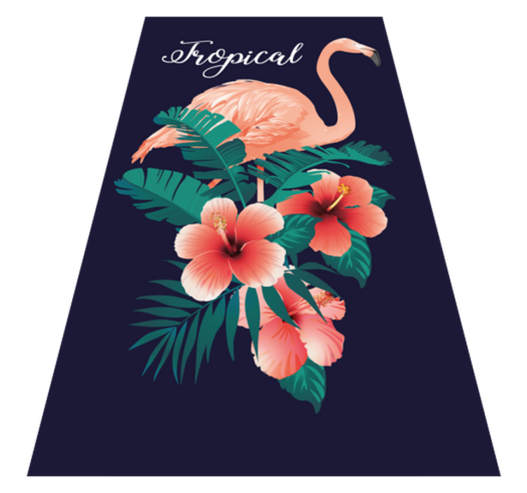 Alfombra vinílica animales flamenco tropical - TenVinilo