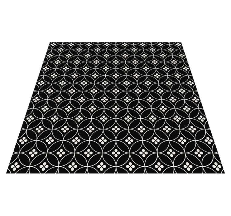 Alfombra vinílica geométrica patrón de círculo geométrico - TenVinilo