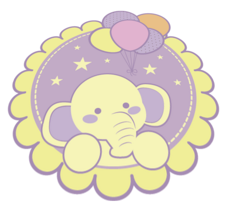 Alfombra vinílica bebé Elefante con globos - TenVinilo