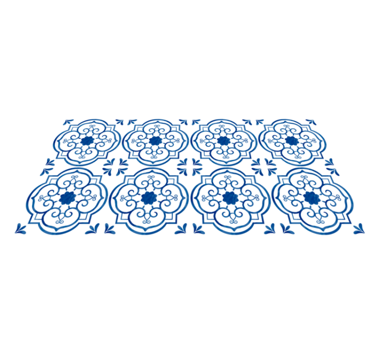 Alfombras de vinilo de azulejos Azulejos de baño azul - TenVinilo