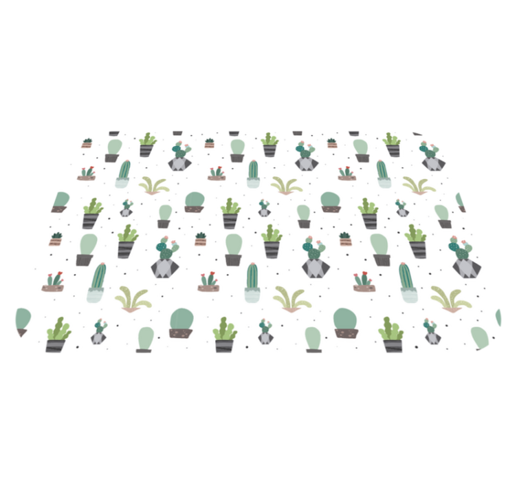 Alfombra vinílica flores patrón de cactus - TenVinilo