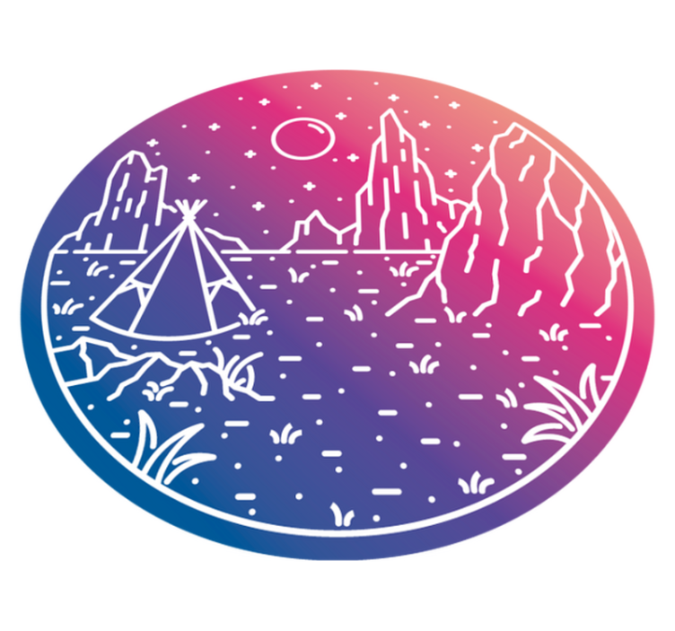 Alfombra vinílica naturaleza escena nocturna de camping - TenVinilo