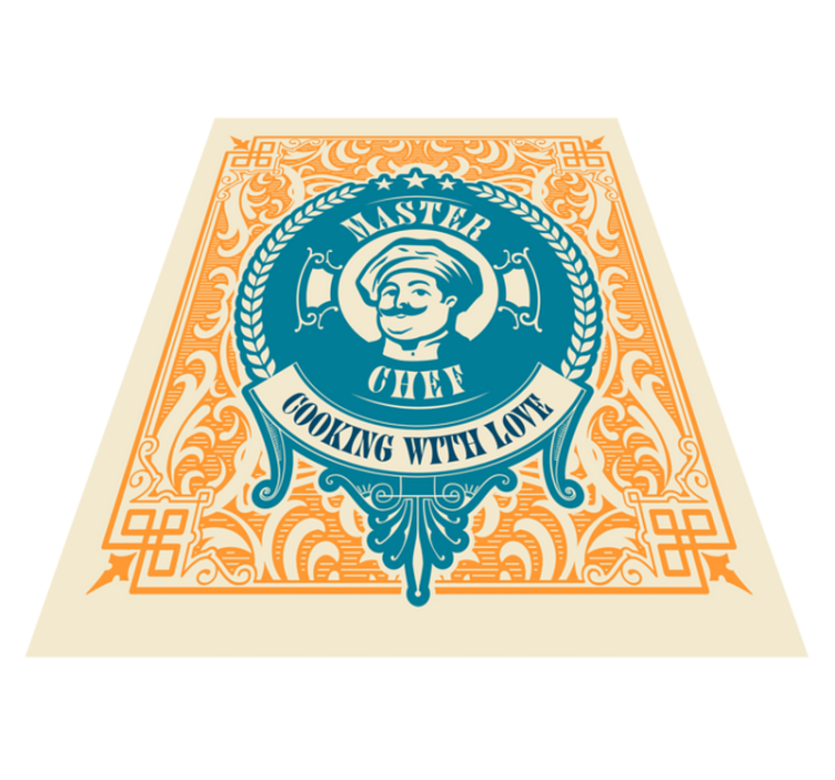 Alfombra vinílica frase amor maestro chef - TenVinilo