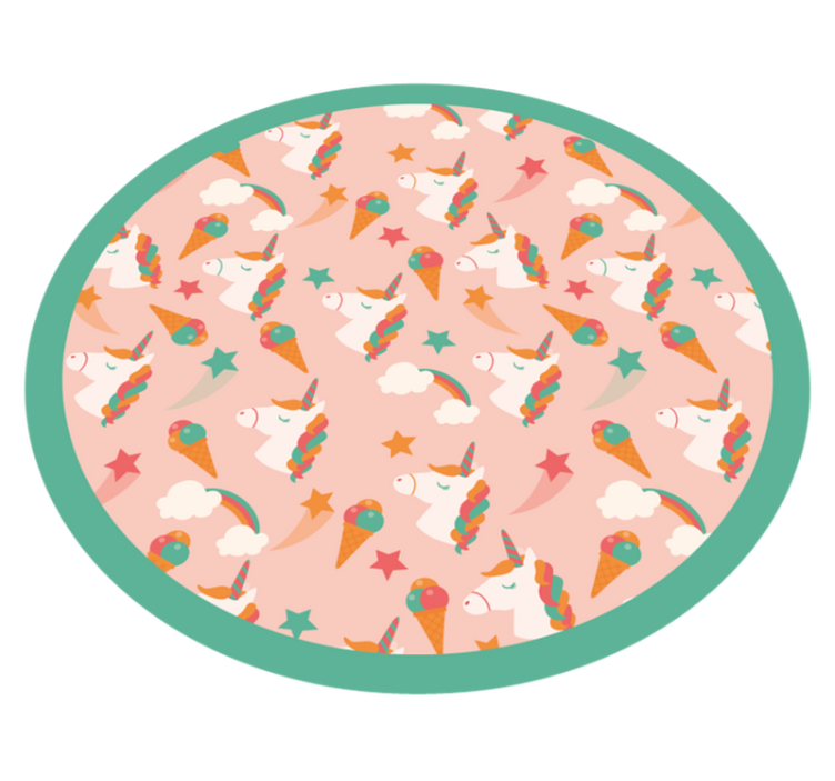 Alfombra vinílica animal unicornios y helados - TenVinilo