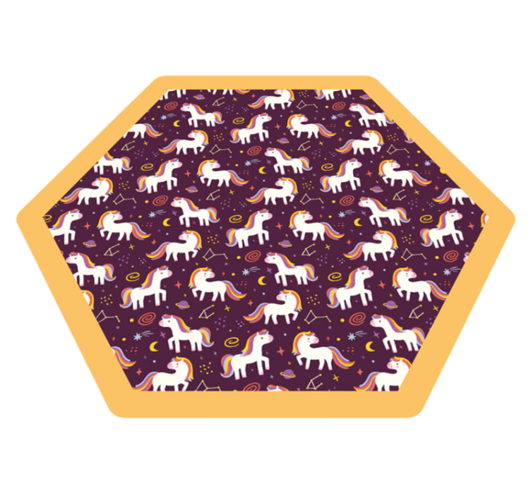 Alfombra vinílica infantil patrón unicornios - TenVinilo