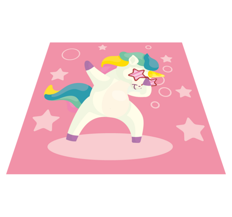 Alfombra vinílica infantil magia de unicornio bailando - TenVinilo