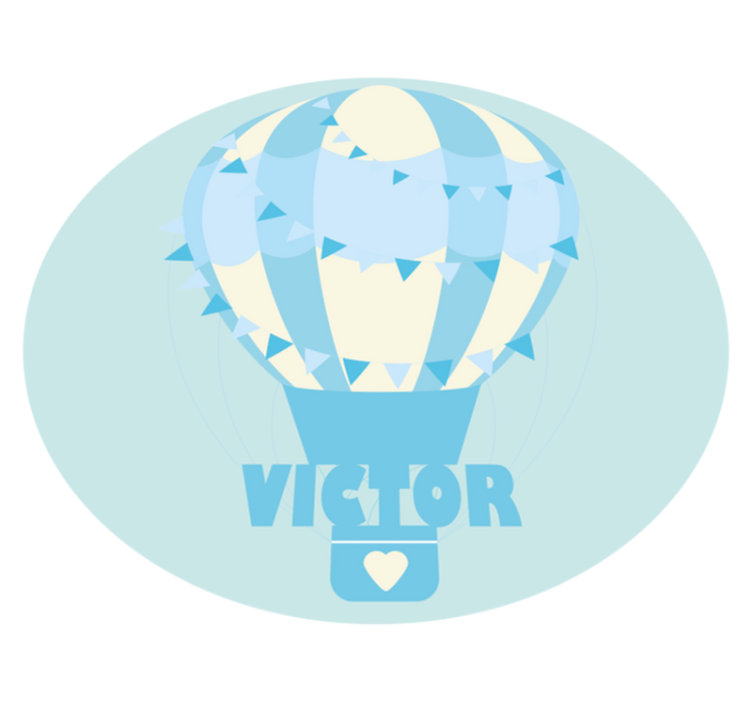 Alfombra vinílica con nombre globo azul - TenVinilo