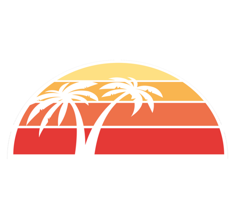 Alfombra vinílica naturaleza diseño de palmeras al atardecer - TenVinilo