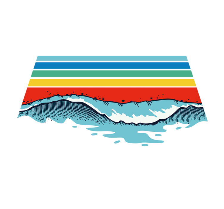 Alfombra vinílica vintage Ondas retro - TenVinilo