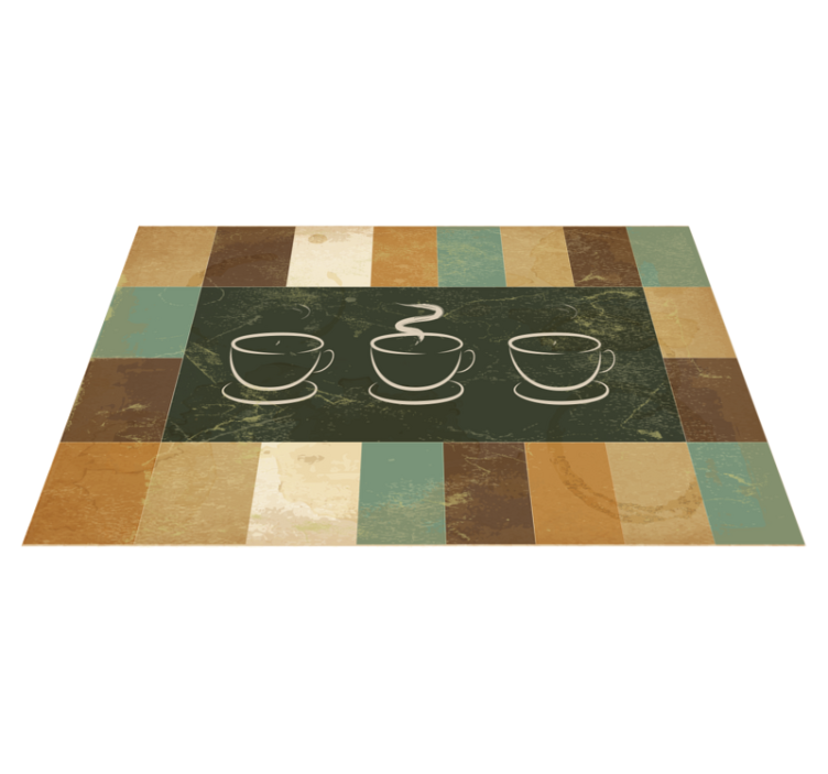 Alfombra vinílica Taza de anuncio de café - TenVinilo