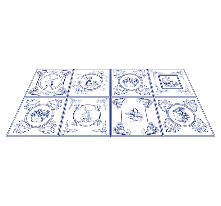 Alfombra vinílica hidráulica elegancia de porcelana - TenVinilo