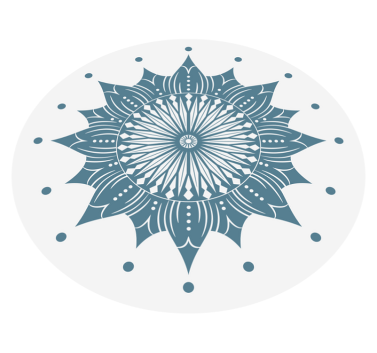 Alfombra vinílica mandala floral turquesa - TenVinilo