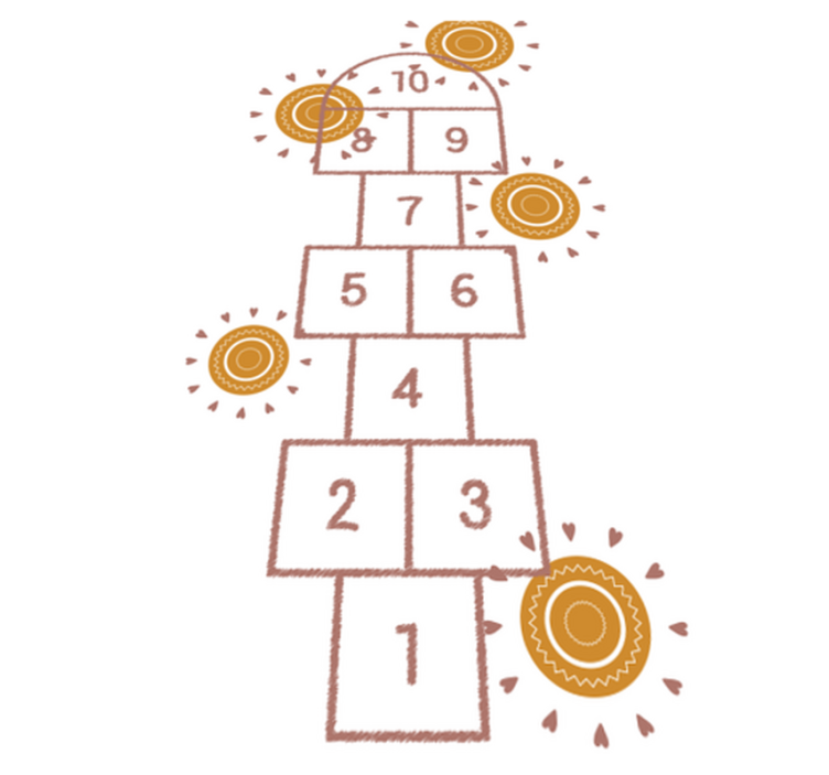 Alfombra vinílica juegos parque infantil de rayuela - TenVinilo