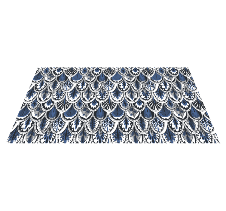 Alfombra vinílica hidráulica patrón de cola de pavo real - TenVinilo