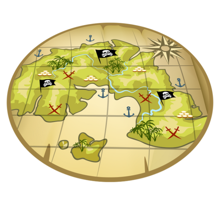 Alfombra vinílica juegos aventura de búsqueda del tesoro - TenVinilo