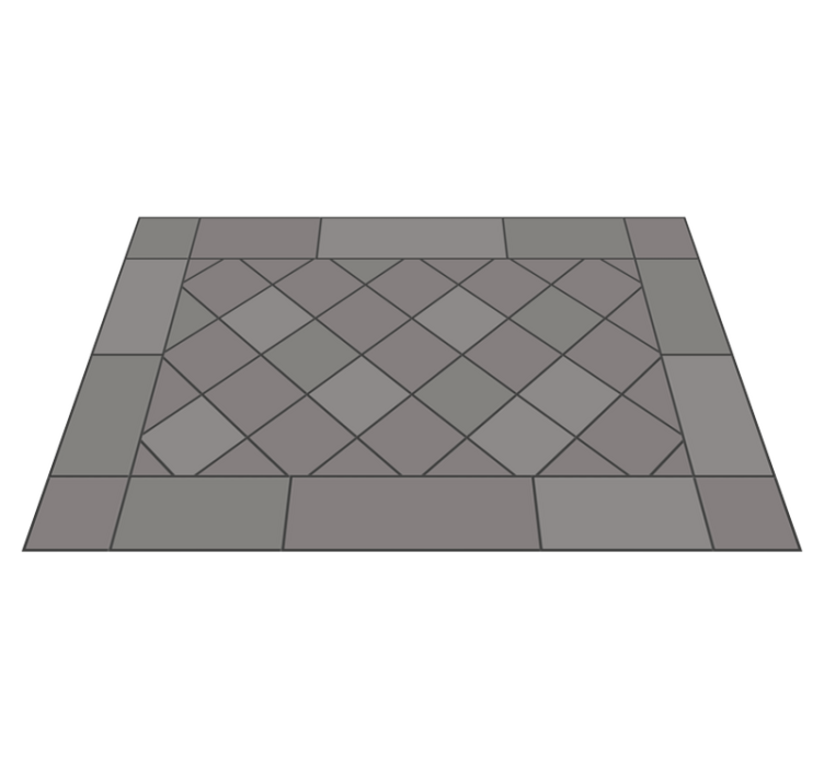 Alfombra vinílica hidráulica geometría en mosaico - TenVinilo