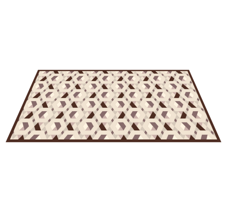 Alfombra vinílica salón patrón hexagonal beige - TenVinilo