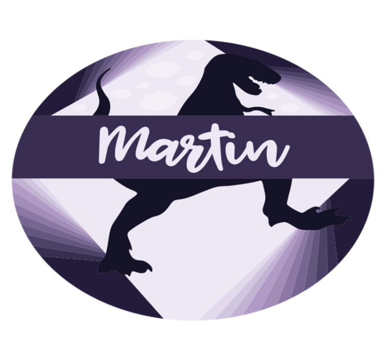 Alfombra vinílica con nombre dinosaurio T-Rex - TenVinilo