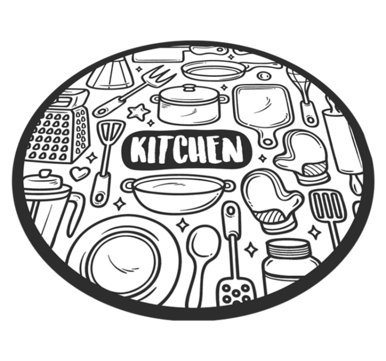 Alfombra vinílica redonda gráfico esencial - TenVinilo