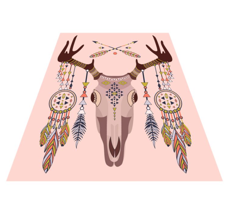 Alfombra vinílica étnica elegante motivo de cornamenta - TenVinilo