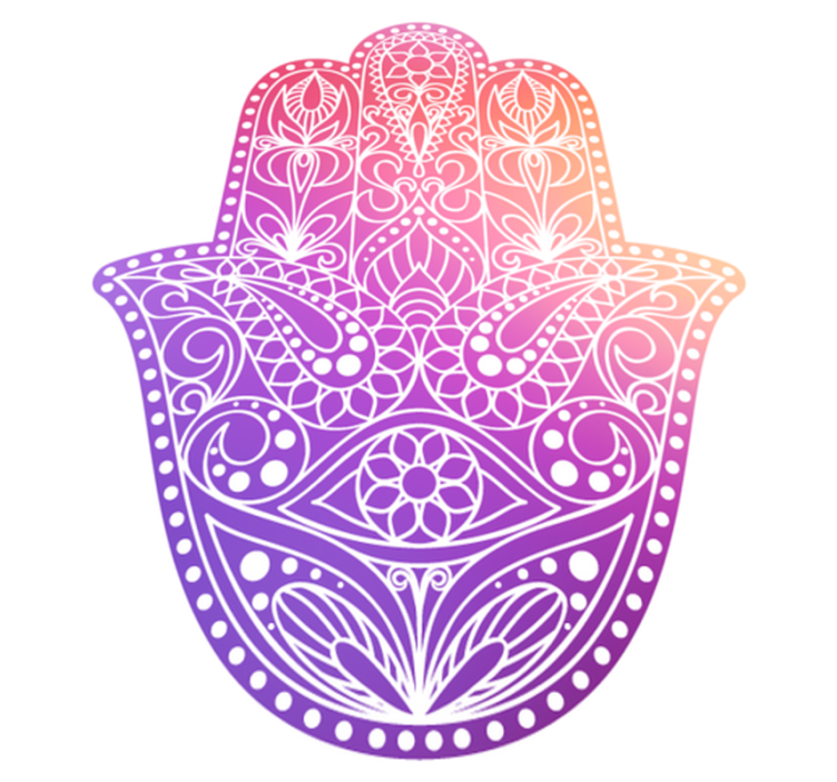 Alfombra de vinilo étnica Mano morada de fatima - TenVinilo