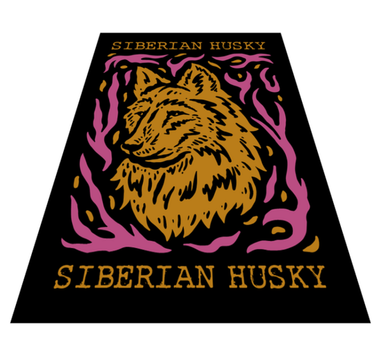 Alfombra vinílica animales retrato de husky siberiano - TenVinilo