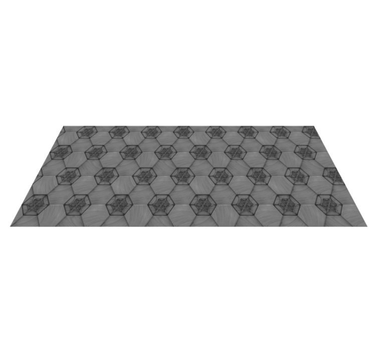 Alfombra vinílica imitación mármol patrón gris hexagonal - TenVinilo