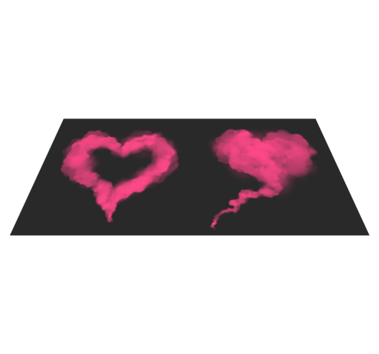 Alfombra vinílica dormitorio neblina de corazón rosa - TenVinilo