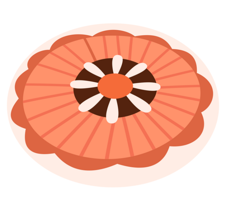 Alfombra vinílica flores elemento circular floral - TenVinilo